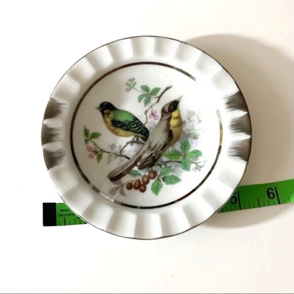 Vintage Hand Painted Birds Porcelain Small Tray Dish Trinket Made in Japan - Picture 4 of 6